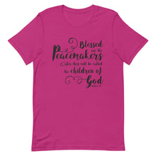 Load image into Gallery viewer, Blessed are the Peacemakers Unisex T-Shirt - Multiple Colors_Black Print - Lioness Merch