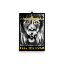 Load image into Gallery viewer, Feel the Roar © Lion of Judah_Black Bkgrnd_Photo Paper Poster - Lioness Merch