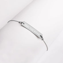 Load image into Gallery viewer, Engraved Silver Bar Chain Bracelet - Lioness Merch
