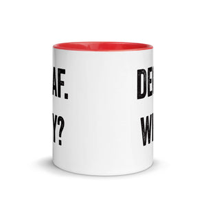 Decaf Why Mug with Color Inside - Lioness Merch