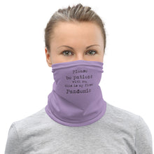 Load image into Gallery viewer, Pandemic Mask / Neck Gaiter_Lavender, Old Type Text - Lioness Merch
