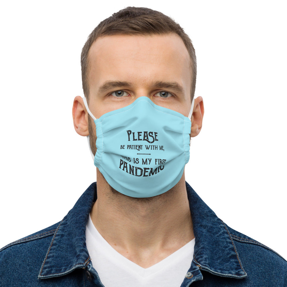 Pandemic_Vintage Text_Blue_Face Mask - Lioness Merch