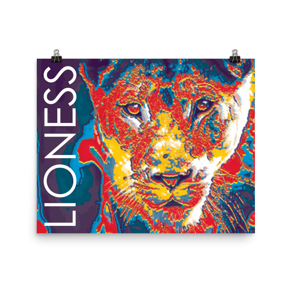 Lioness Graphic Art Photo paper poster - Lioness Merch