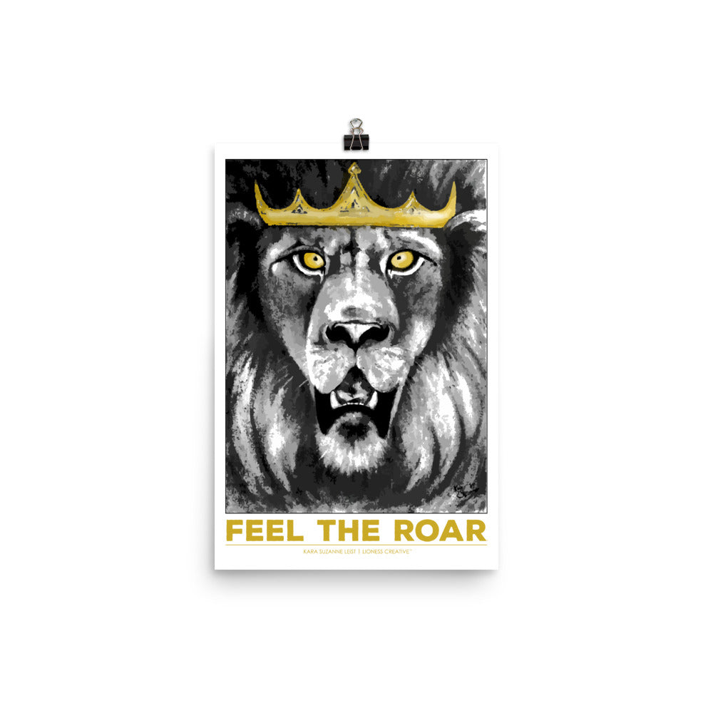 Feel the Roar © Lion of Judah_White Background_Photo Paper Poster - Lioness Merch