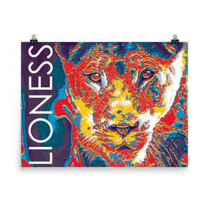 Lioness Graphic Art Photo paper poster - Lioness Merch